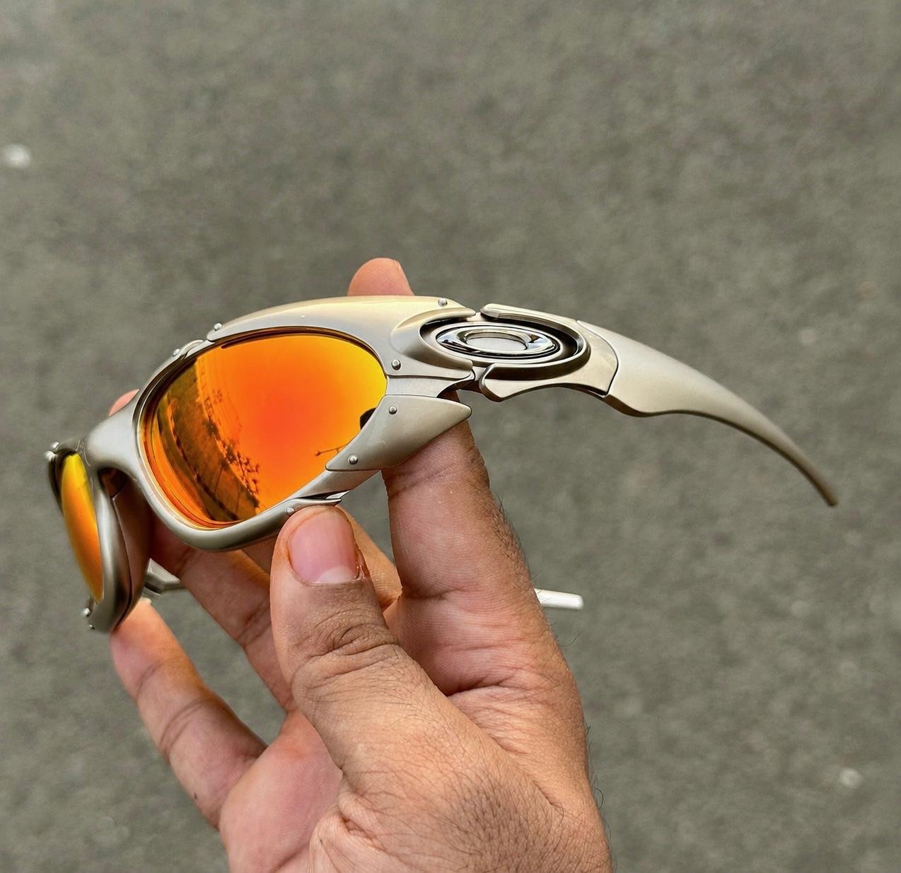 PLATE Sports Edition (Silver-Orange) UV- 400 Protection - Image 2