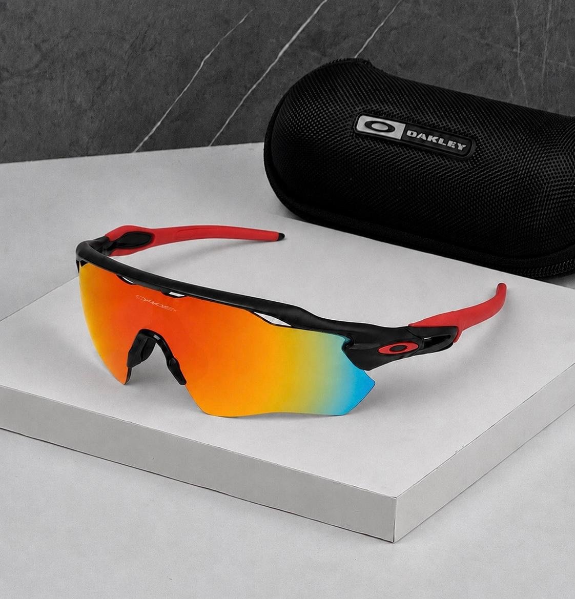 RADAR Sports Edition (Black Red-Orange) UV-400 Protection